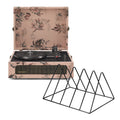 Crosley Voyager Bluetooth Portable Turntable - Floral + Gadhouse Vinyl Rack Bundle - Black V398-CR8017BVR-FL4