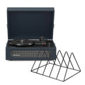 Crosley Voyager Bluetooth Portable Turntable + Gadhouse Vinyl Rack Bundle - Navy V398-CR8017BVR-NY4