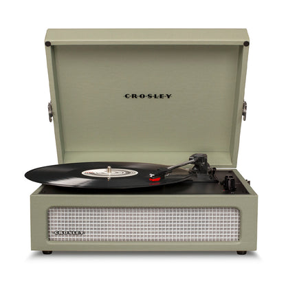 Crosley Voyager Bluetooth Portable Turntable - Sage + Gadhouse Vinyl Rack Bundle - Black V398-CR8017BVR-SA4
