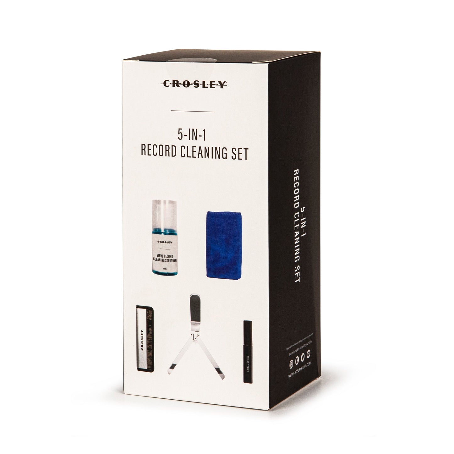 Crosley 5 In 1 Record Cleaning Set & Crosley Record Storage Display Stand Bundle V398-CRAC1049A-SCB