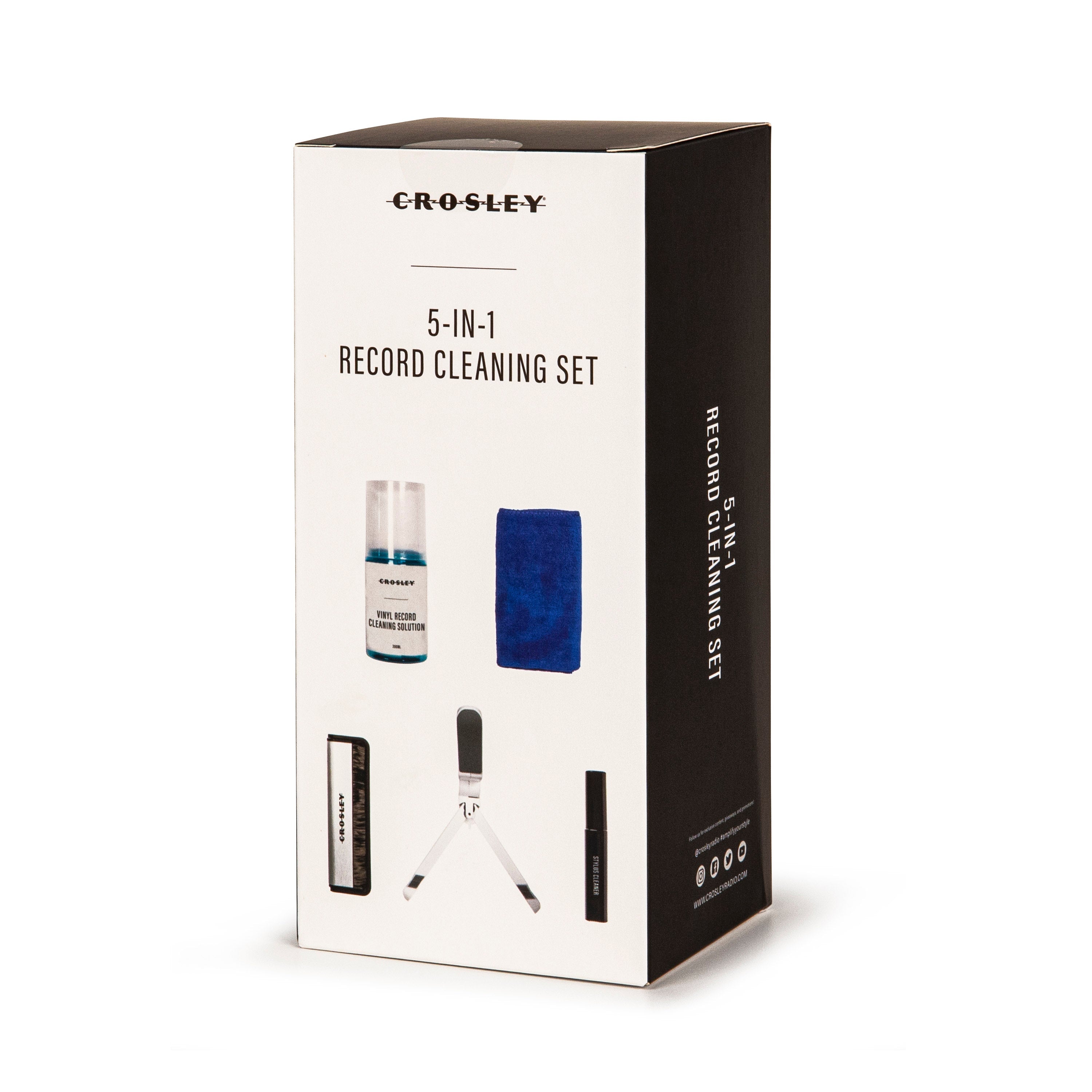 Crosley 5 In 1 Record Cleaning Set & Crosley Record Storage Display Stand Bundle V398-CRAC1049A-SCB