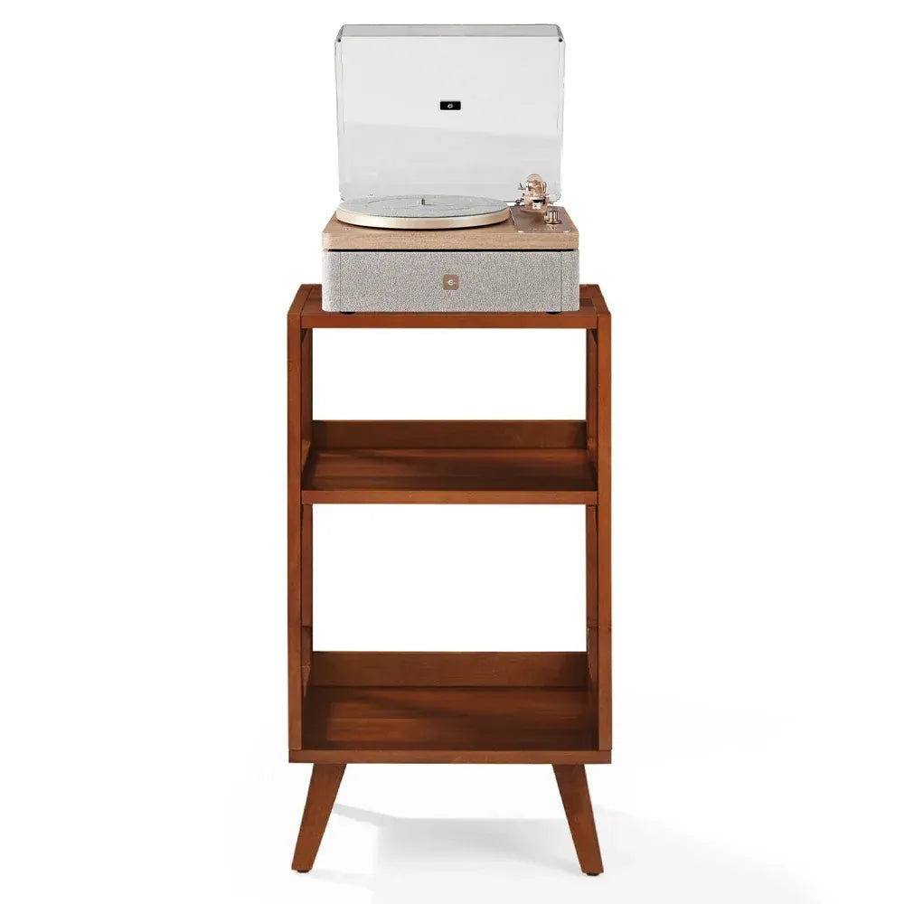 Crosley E100 Record Player Shelf System + Crosley Asheville Stand Bundle - Natural V398-CRE100AMS-NA
