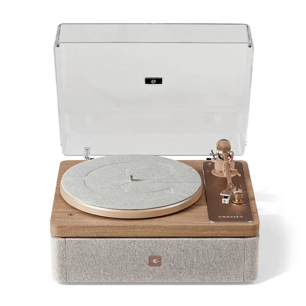 Crosley E100 Record Player Shelf System + Crosley Asheville Stand Bundle - Natural V398-CRE100AMS-NA