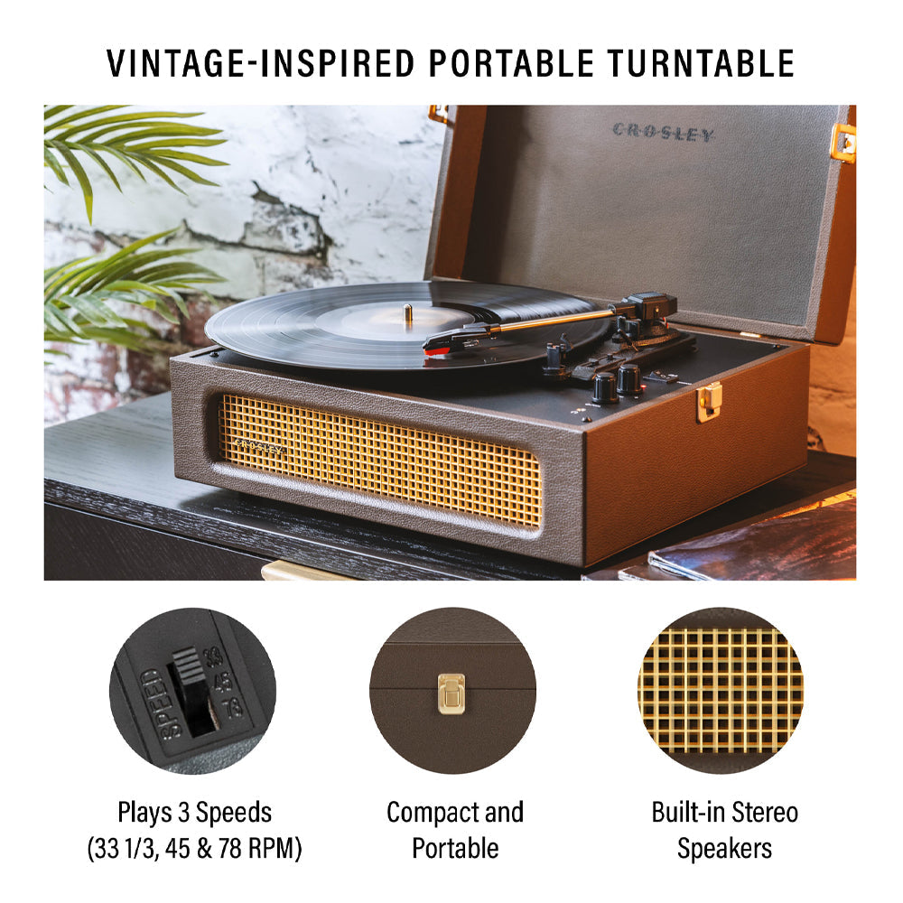 Crosley Voyager Bluetooth Portable Turntable - Cocoa V398-CRIW8017B-CO4