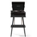Crosley Voyager Bluetooth Portable Turntable + Crosley Turntable Stand Bundle - Black V398-CRIW8017BST-BK4