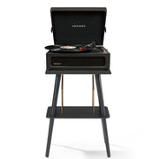 Crosley Voyager Bluetooth Portable Turntable + Crosley Turntable Stand Bundle - Black V398-CRIW8017BST-BK4
