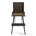 Crosley Voyager Bluetooth Portable Turntable + Turntable Stand Bundle - Cocoa V398-CRIW8017BST-CO4