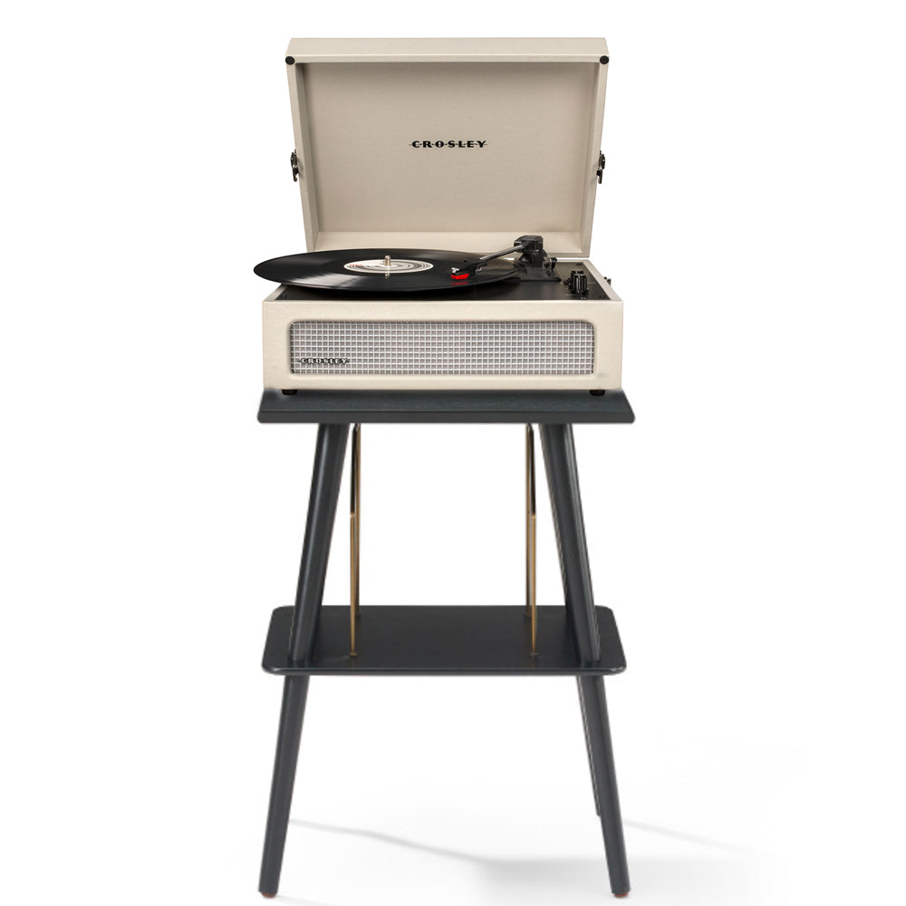 Crosley Voyager Bluetooth Portable Turntable + Crosley Turntable Stand Bundle - Dune V398-CRIW8017BST-DU4