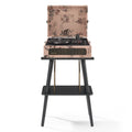 Crosley Voyager Bluetooth Portable Turntable + Turntable Stand Bundle - Floral V398-CRIW8017BST-FL4