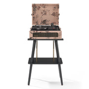 Crosley Voyager Bluetooth Portable Turntable + Turntable Stand Bundle - Floral V398-CRIW8017BST-FL4