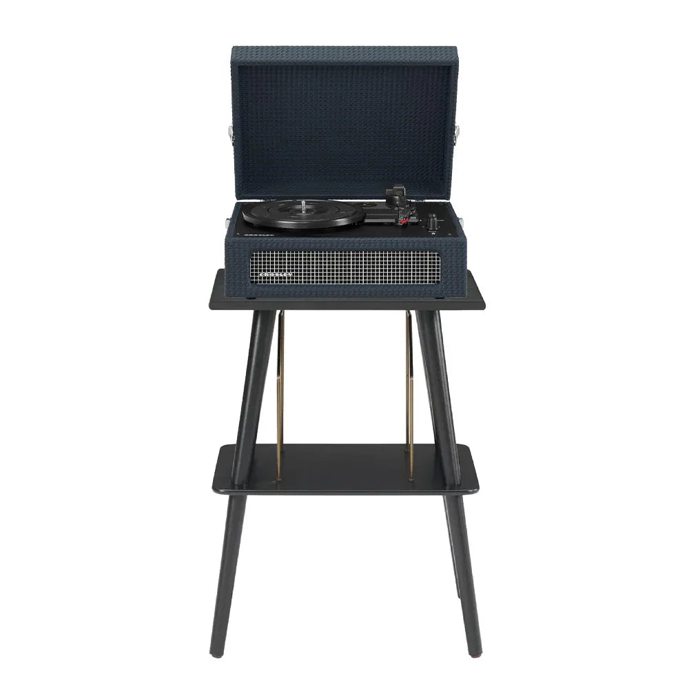 Crosley Voyager Bluetooth Portable Turntable + Entertainment Stand Bundle - Navy V398-CRIW8017BST-NY4