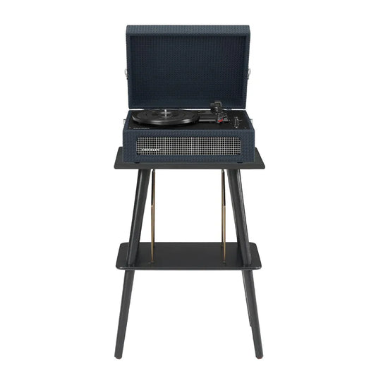 Crosley Voyager Bluetooth Portable Turntable + Entertainment Stand Bundle - Navy V398-CRIW8017BST-NY4