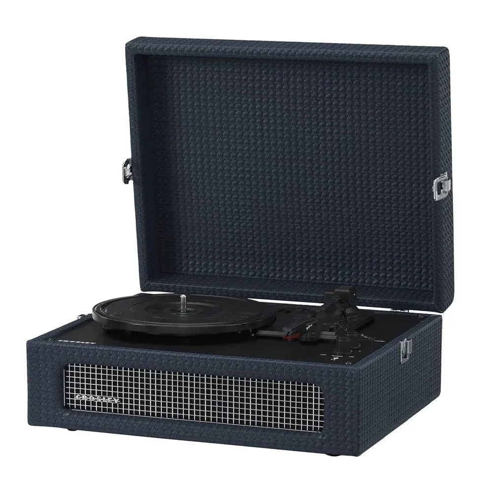 Crosley Voyager Bluetooth Portable Turntable + Entertainment Stand Bundle - Navy V398-CRIW8017BST-NY4