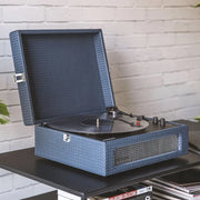 Crosley Voyager Bluetooth Portable Turntable + Entertainment Stand Bundle - Navy V398-CRIW8017BST-NY4