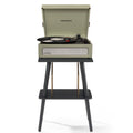 Crosley Voyager Bluetooth Portable Turntable + Crosley Turntable Stand Bundle - Sage V398-CRIW8017BST-SA4