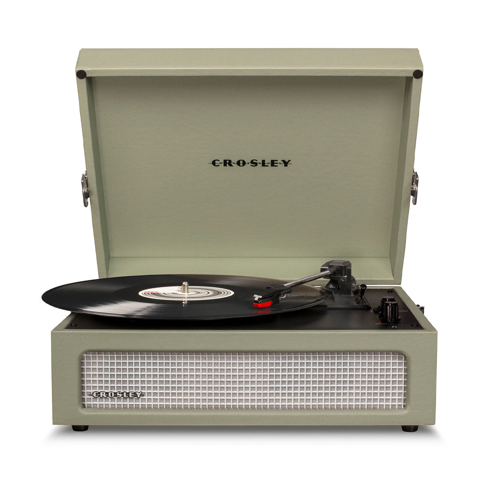 Crosley Voyager Bluetooth Portable Turntable + Crosley Turntable Stand Bundle - Sage V398-CRIW8017BST-SA4
