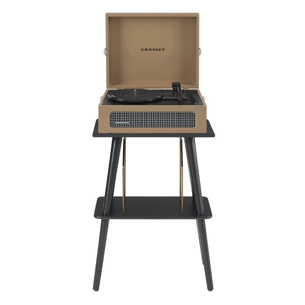 Crosley Voyager Bluetooth Portable Turntable + Entertainment Stand Bundle - Tan V398-CRIW8017BST-TA4