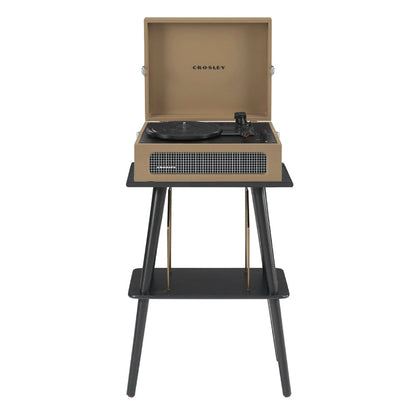 Crosley Voyager Bluetooth Portable Turntable + Entertainment Stand Bundle - Tan V398-CRIW8017BST-TA4