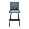 Crosley Voyager Bluetooth Portable Turntable + Entertainment Stand Bundle - Washed Blue V398-CRIW8017BST-WB4