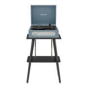 Crosley Voyager Bluetooth Portable Turntable + Entertainment Stand Bundle - Washed Blue V398-CRIW8017BST-WB4