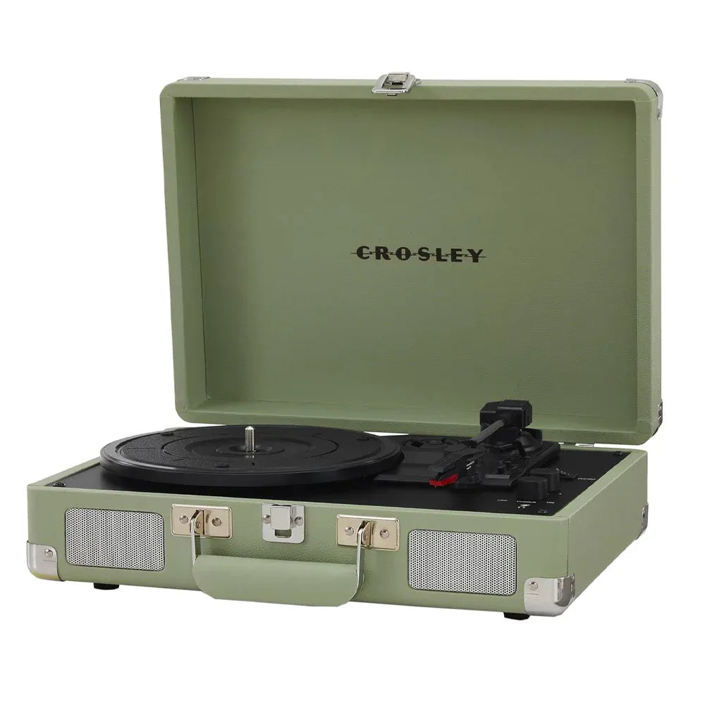 Crosley Cruiser Bluetooth Portable Turntable - Mint + Bundled Crosley Record Storage Crate