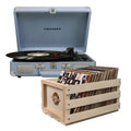 Crosley Cruiser Bluetooth Portable Turntable - Tourmaline + Bundled Crosley Record Storage Crate