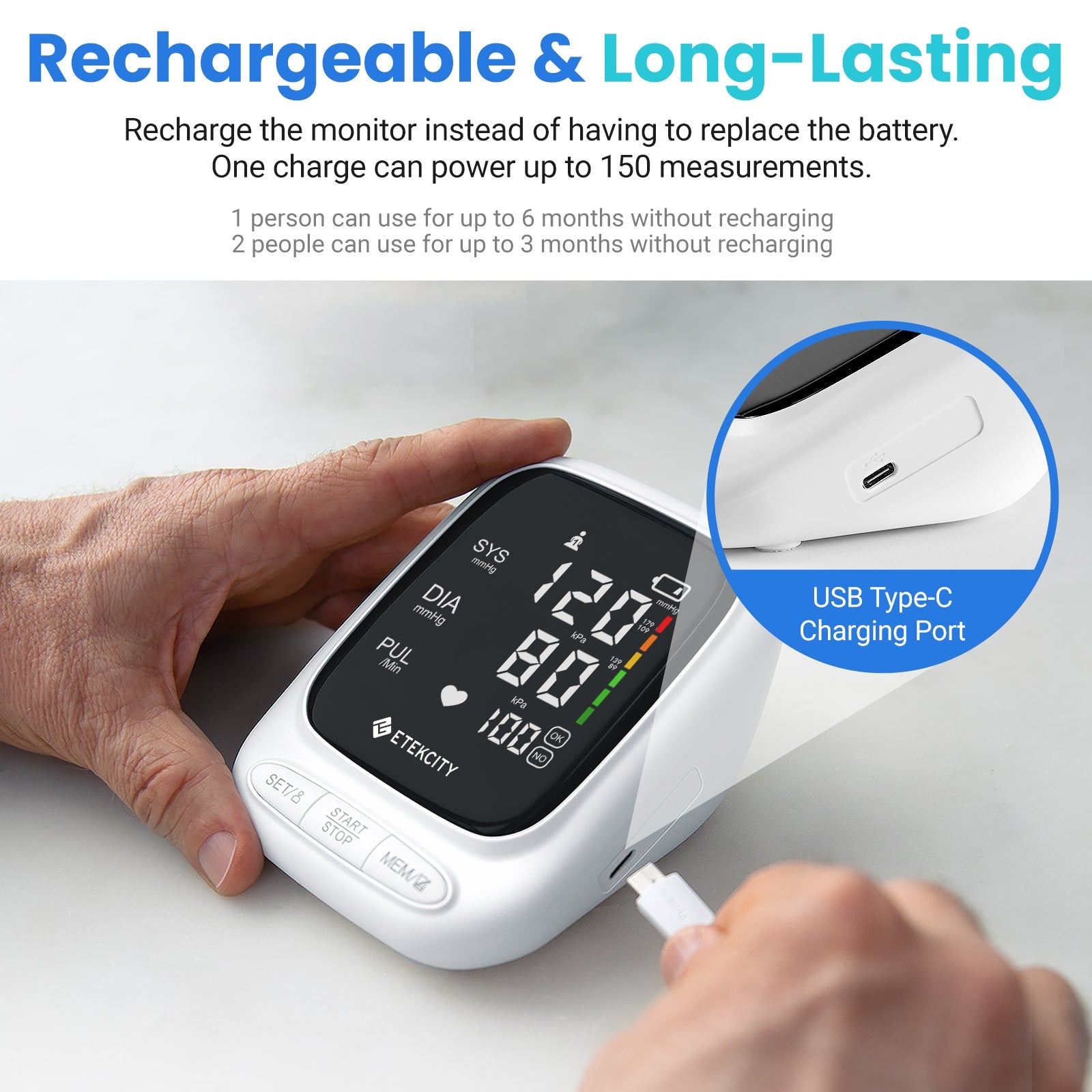 Etekcity Smart Blood Pressure Monitor - White V398-EKEBP-UA5