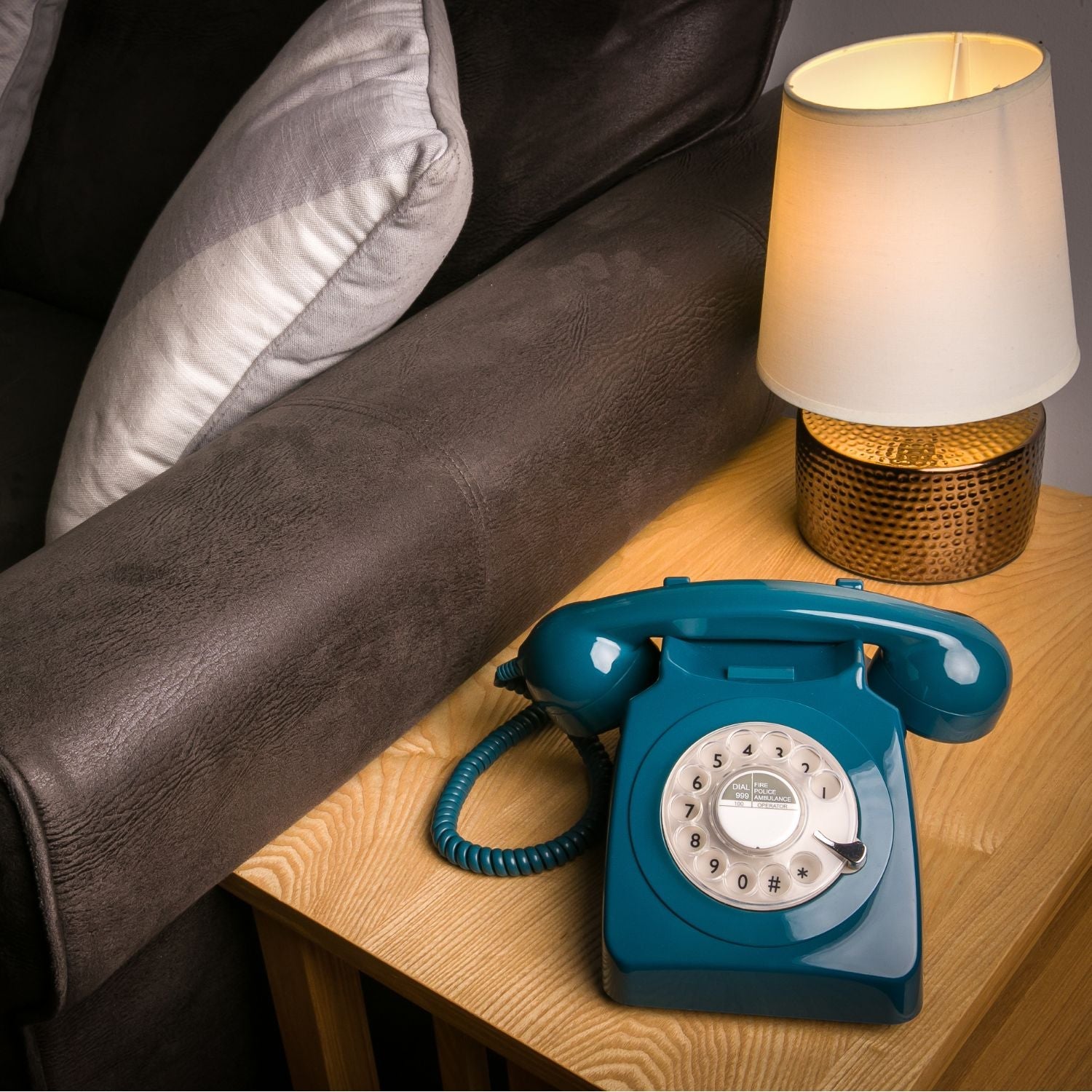 GPO Retro 746 Rotary Telephone - Azure Blue V398-GPO-ROTY-ABL
