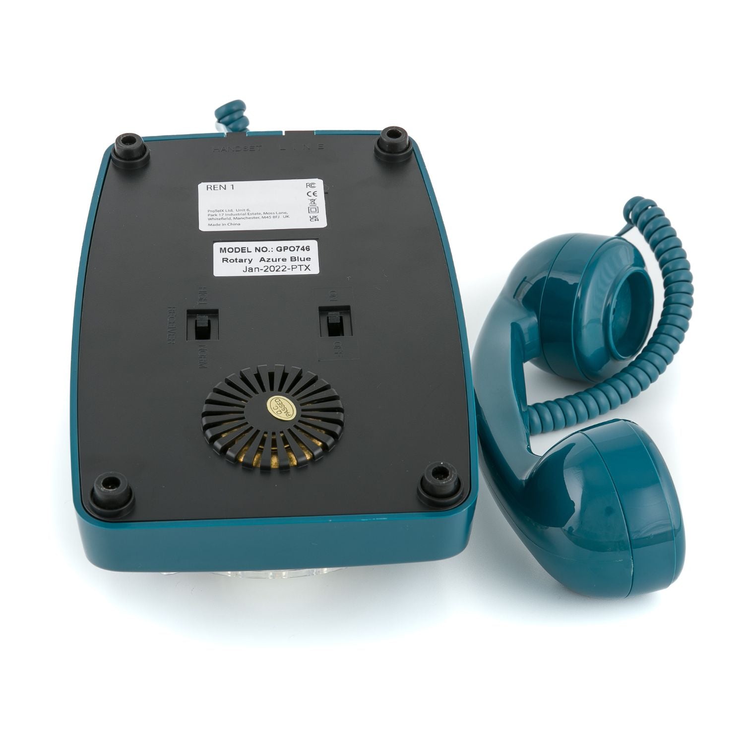 GPO Retro 746 Rotary Telephone - Azure Blue V398-GPO-ROTY-ABL
