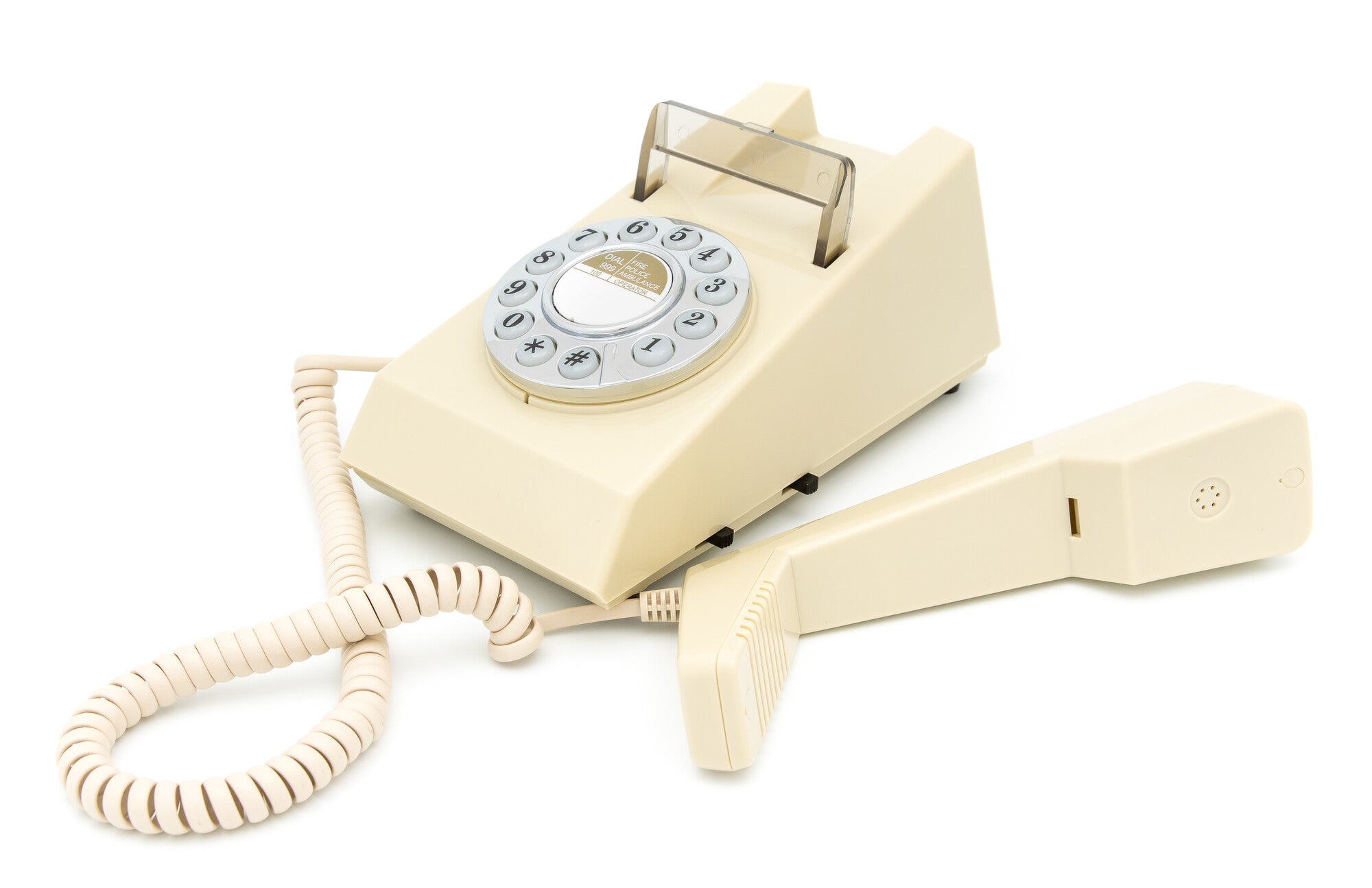 GPO Retro Trim Phone Push Button - Ivory V398-GPO-TRIM-IVY