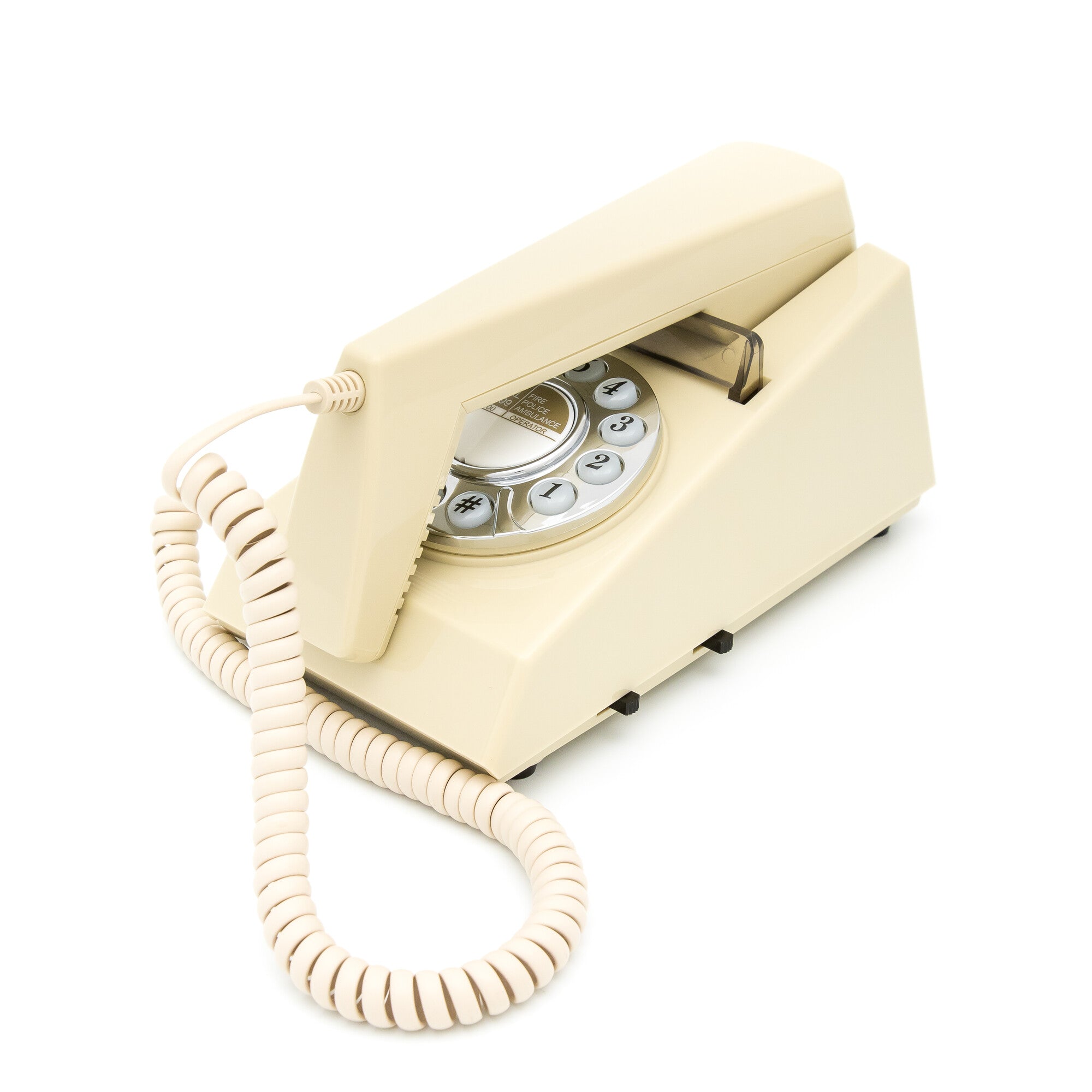 GPO Retro Trim Phone Push Button - Ivory V398-GPO-TRIM-IVY
