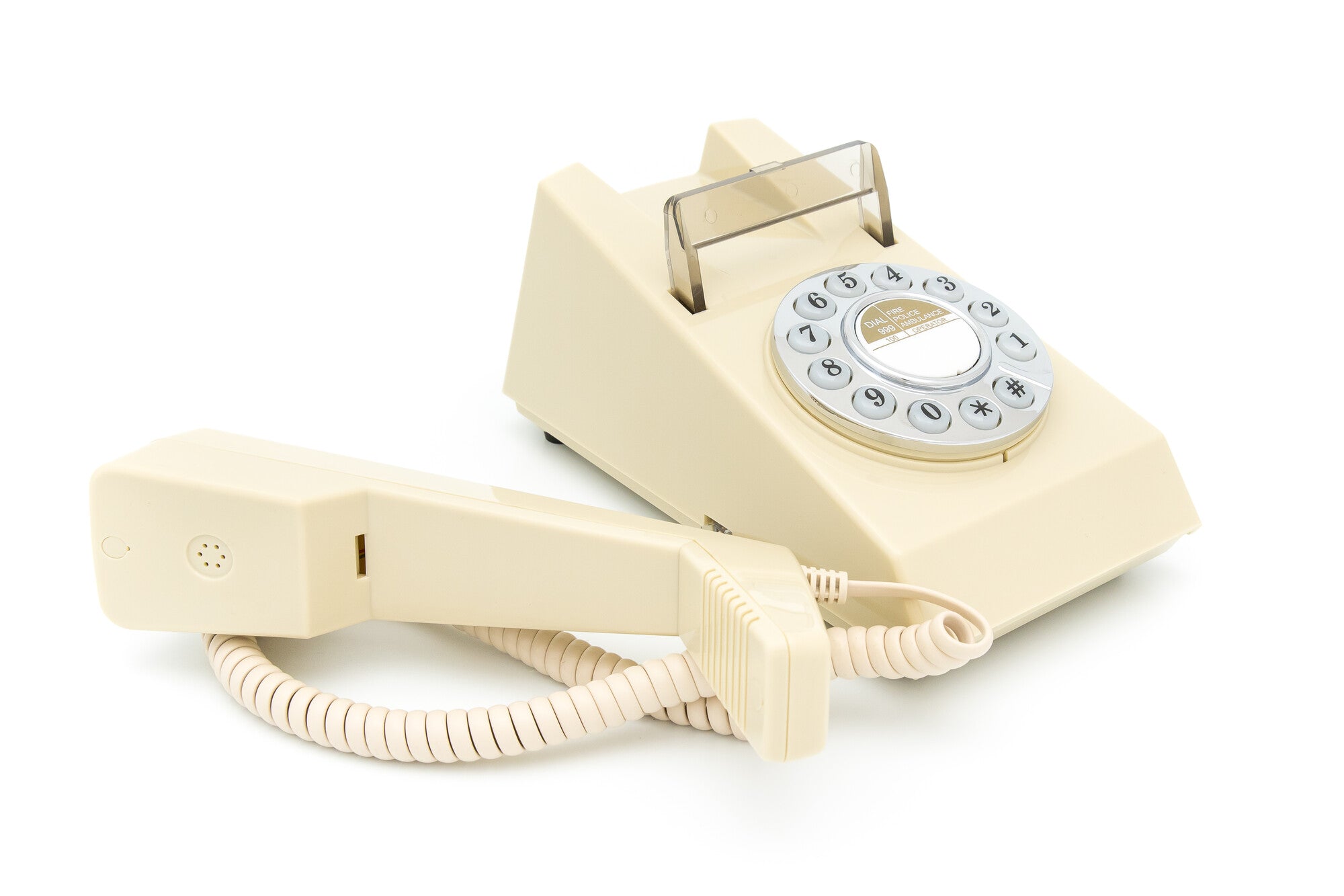GPO Retro Trim Phone Push Button - Ivory V398-GPO-TRIM-IVY