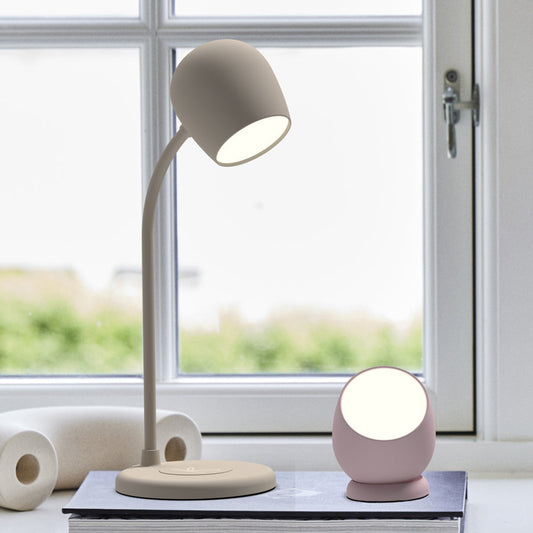Kreafunk Ellie Lamp W/ Qi Charger And Bluetooth Speaker - Ivory Sand V398-KFEW09