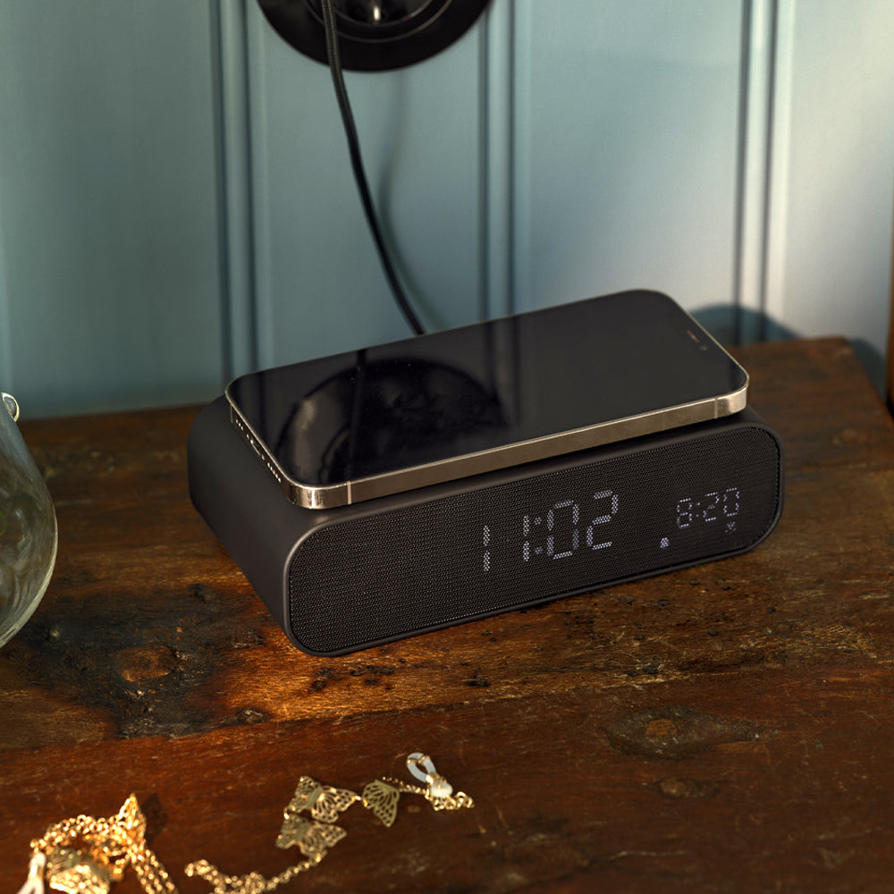 Kreafunk Wakie Alarm Clock Qi Charger + Bluetooth - Black V398-KFKE192