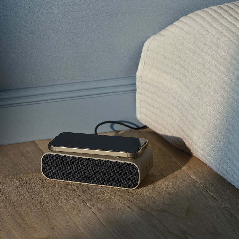 Kreafunk Wakie Alarm Clock Qi Charger + Bluetooth - Ivory Sand V398-KFKE199