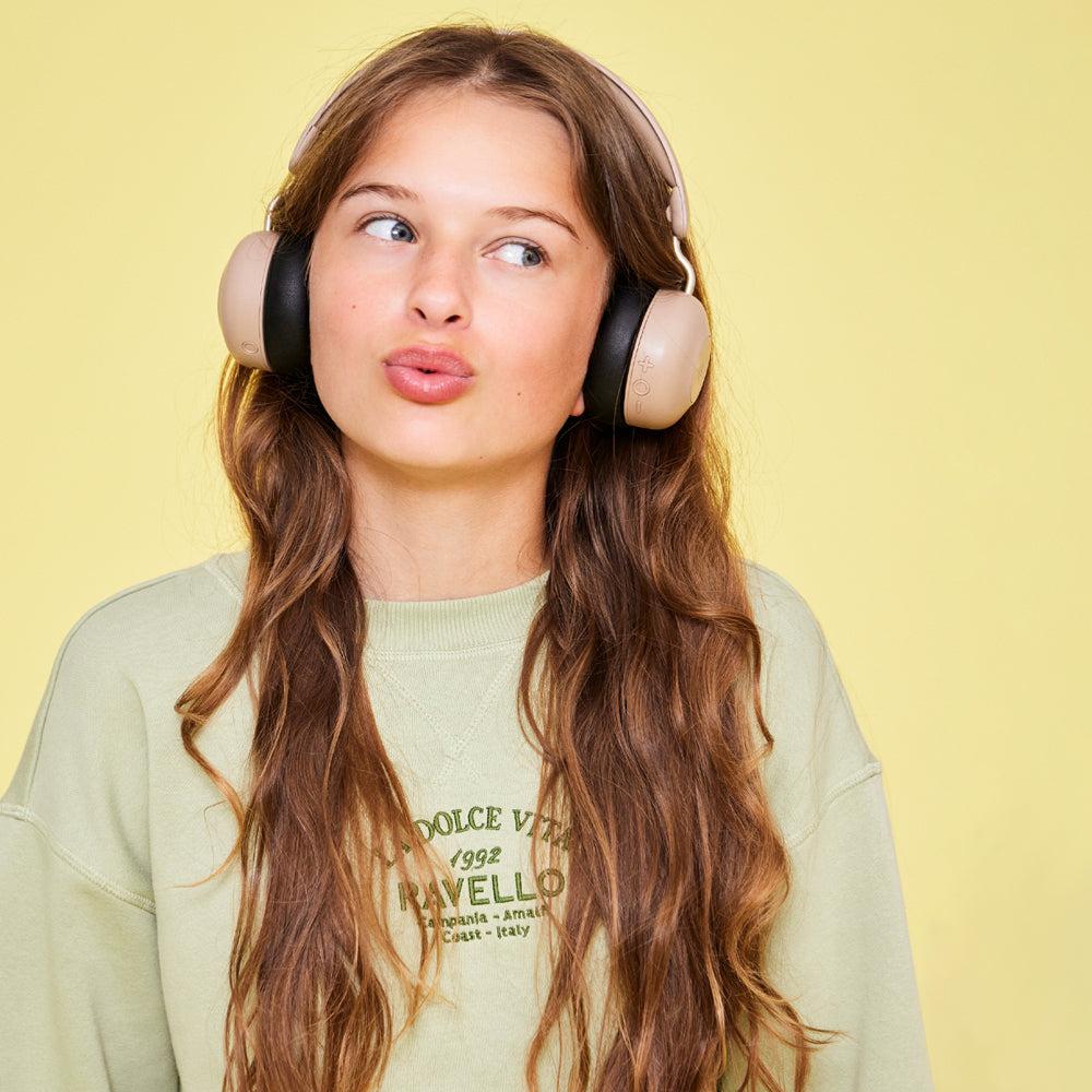 Kreafunk Kids Buzz Bluetooth Headphones W/ Anc - Ivory Sand V398-KFKLK19