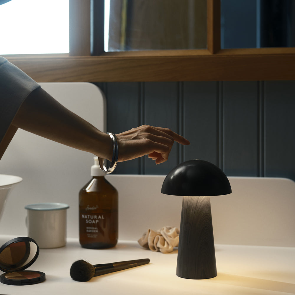 Kreafunk Bello Lamp, Portable And Rechargeable - Black Wood V398-KFLS02