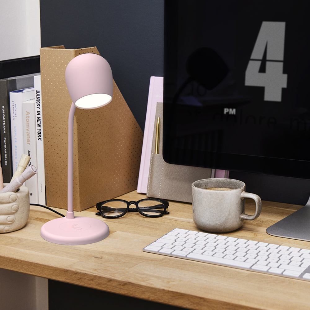 Kreafunk Ellie Lamp W/ Qi Charger And Bluetooth Speaker - Dusty Rose V398-KFYEW3