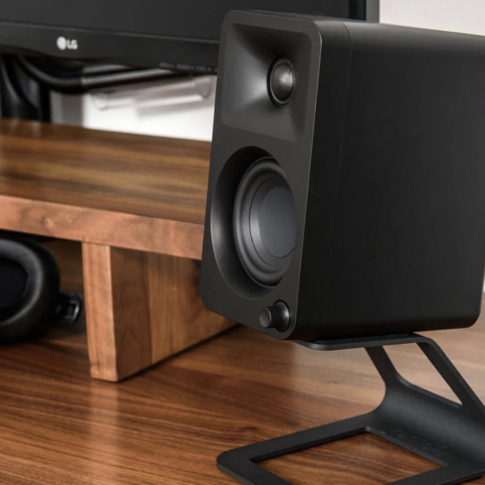 Kanto OBI3 Turntable - Matte Black with Kanto ORA 100W Powered Speakers - Black Bundle V398-KO-OBI3VMB-B