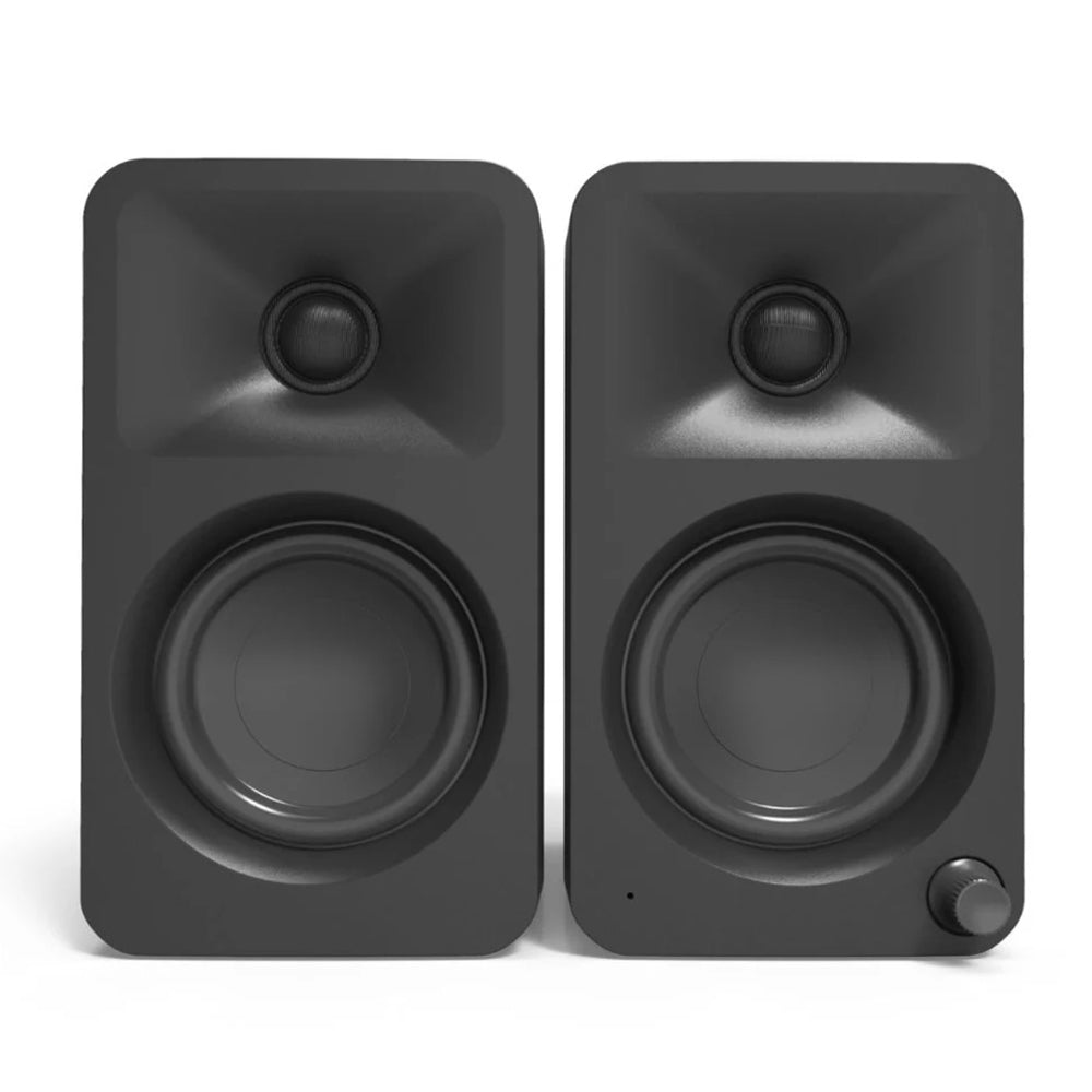 Kanto OBI3 Turntable - Matte Black with Kanto ORA 100W Powered Speakers - Black Bundle V398-KO-OBI3VMB-B