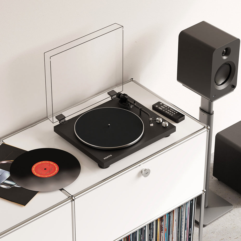 Kanto OBI3 Turntable with Bluetooth 5.3, Preamp, and Pitch Control - Matte Black V398-KO-OBI3VMB-I