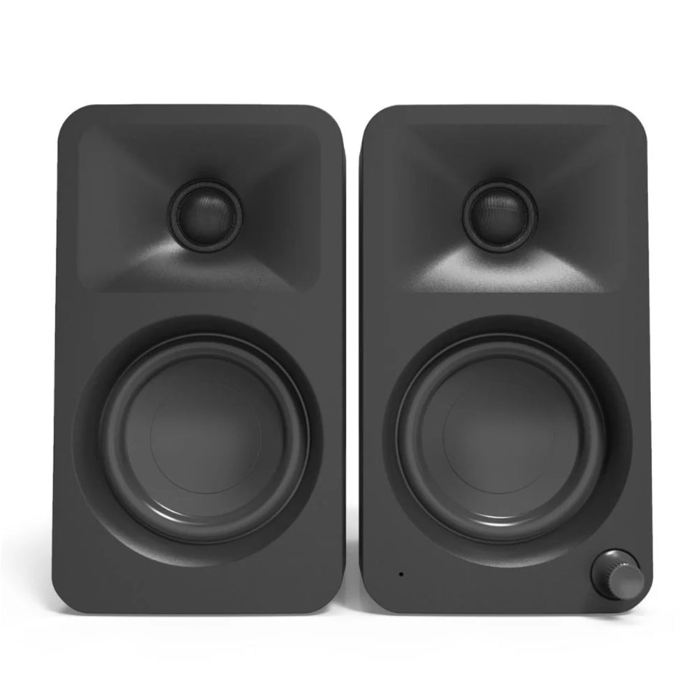Kanto OBI3 Turntable - Matte Green with Kanto ORA 100W Powered Speakers - Black Bundle V398-KO-OBI3VMN-B