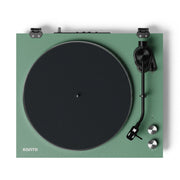 Kanto OBI3 Turntable - Matte Green with Kanto ORA 100W Powered Speakers - Black Bundle V398-KO-OBI3VMN-B