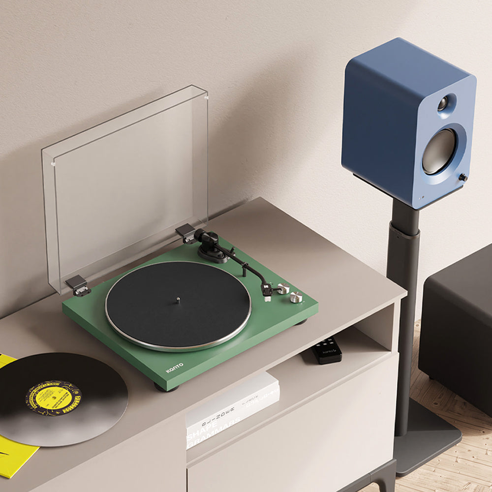 Kanto OBI3 Turntable with Bluetooth 5.3, Preamp, and Pitch Control - Matte Green V398-KO-OBI3VMN-I