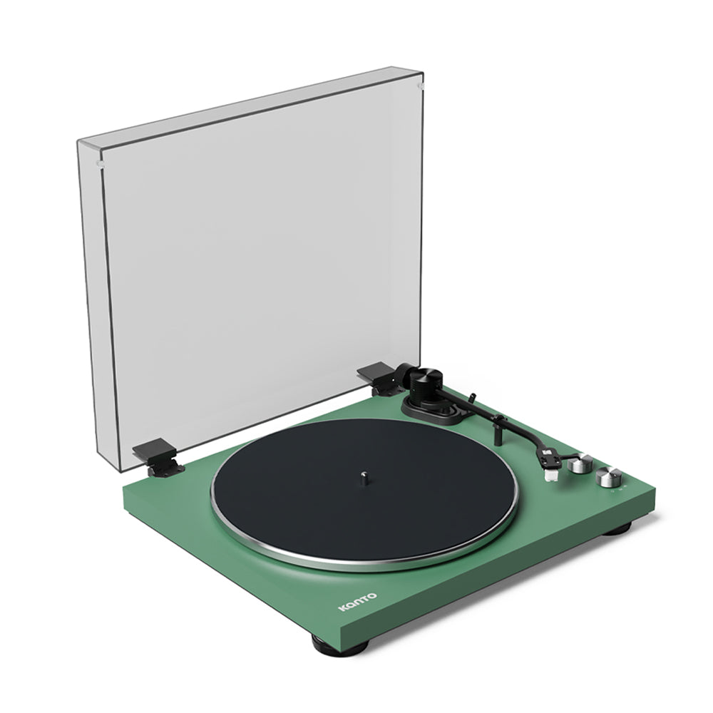 Kanto OBI3 Turntable with Bluetooth 5.3, Preamp, and Pitch Control - Matte Green V398-KO-OBI3VMN-I
