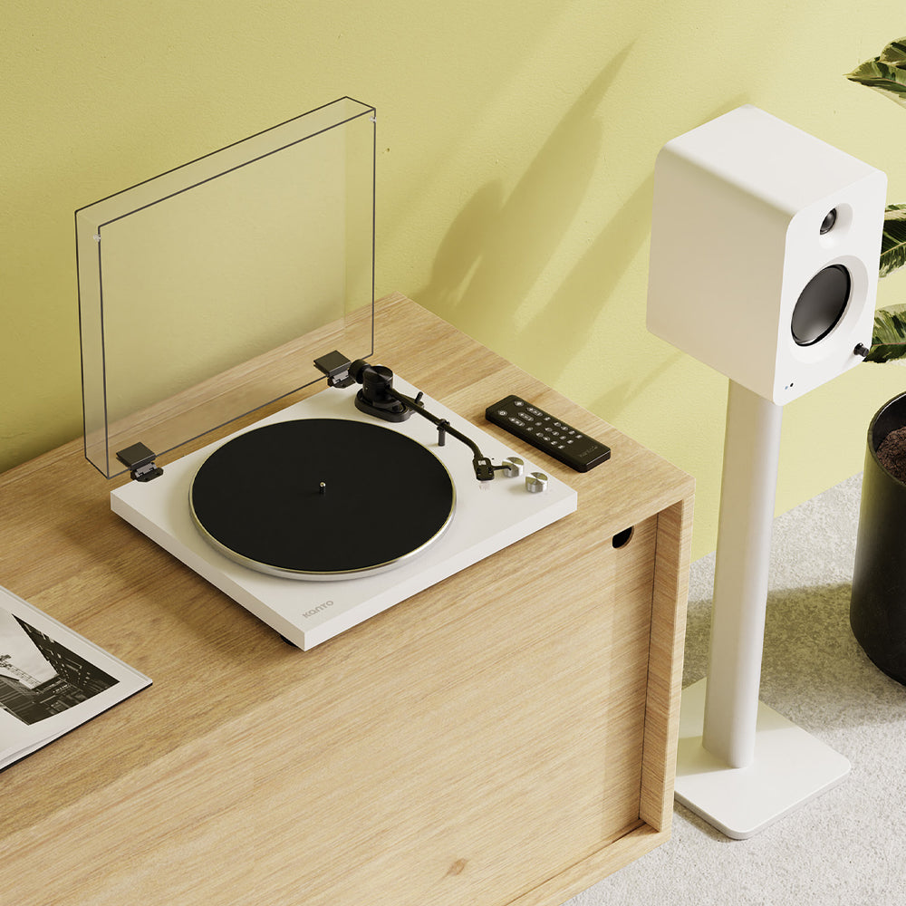 Kanto OBI3 Turntable with Bluetooth 5.3, Preamp, and Pitch Control - Matte White V398-KO-OBI3VMW-I