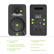 Kanto ORA 100W Powered Reference Desktop Computer Speakers with Bluetooth 5.0 Black V398-KO-ORA-1