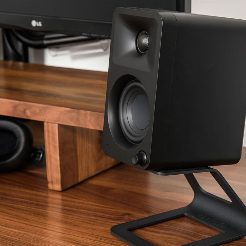 Kanto ORA 100W Powered Reference Desktop Computer Speakers with Bluetooth 5.0 Black V398-KO-ORA-1