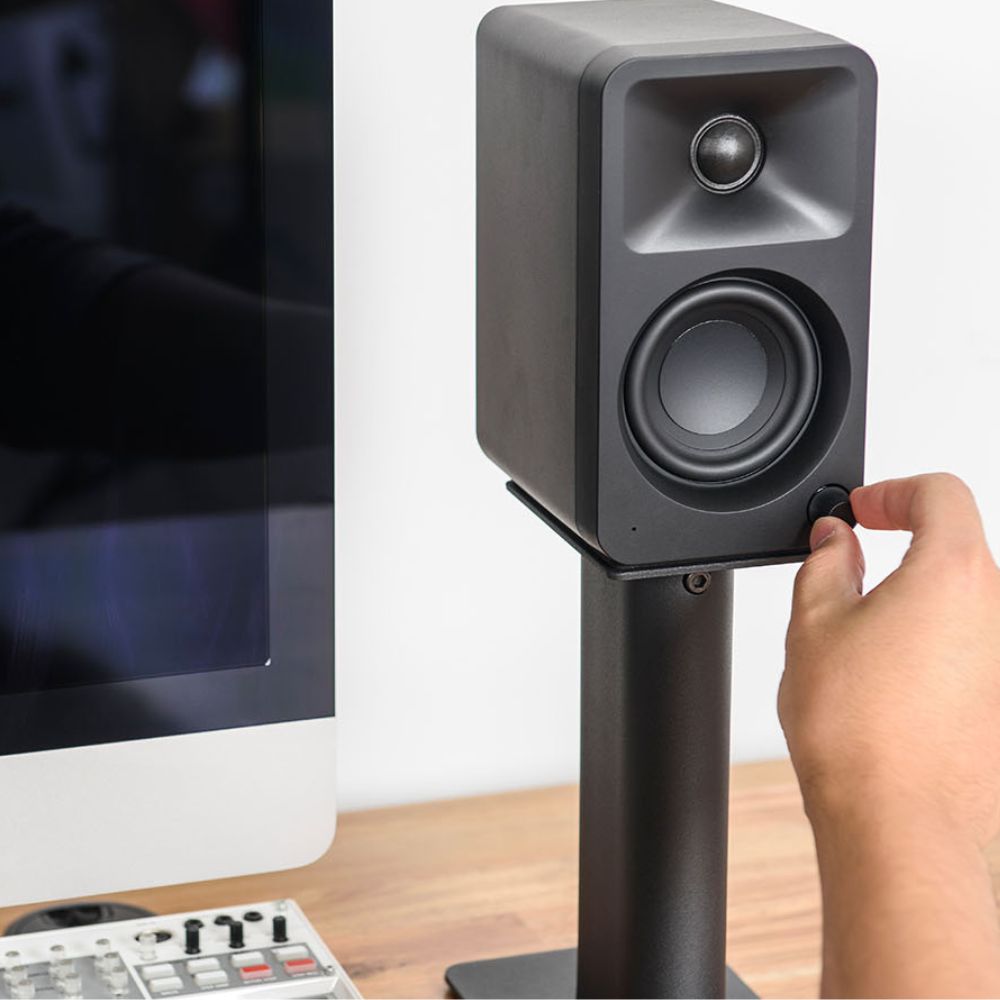 Kanto ORA 100W Powered Reference Desktop Computer Speakers with Bluetooth 5.0 Black V398-KO-ORA-1