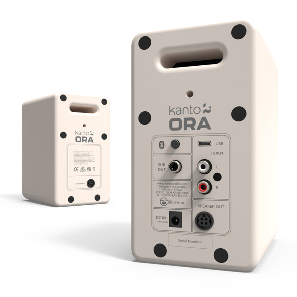 Limited Edition - Kanto ORA4 140W Powered Reference Speakers with USB-C Input and Bluetooth - Matte Cream V398-KO-ORA4MC-I